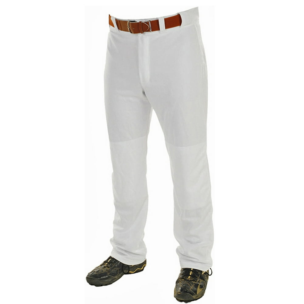 Martin Sports Youth Open Hem Bottom Baggy Baseball Pant, White, YS