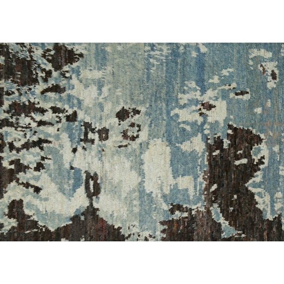 Ahgly Company Machine Washable Indoor Rectangle Contemporary Dark Goldray Area Rugs, 4' x 6'