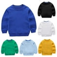 thumbnail image 4 of VerPetridure Toddler Baby Unisex Cotton Pullover Sweatshirts for Kids Solid T-Shirt Long Sleeve Crewneck Pullover Sweaters Fall Winter Tops Blouse, 4 of 4