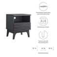 thumbnail image 6 of Nightstand Side End Table, Dark Grey Gray, Wood, Mid Century Bedroom Living, Modern HB35735, 6 of 7