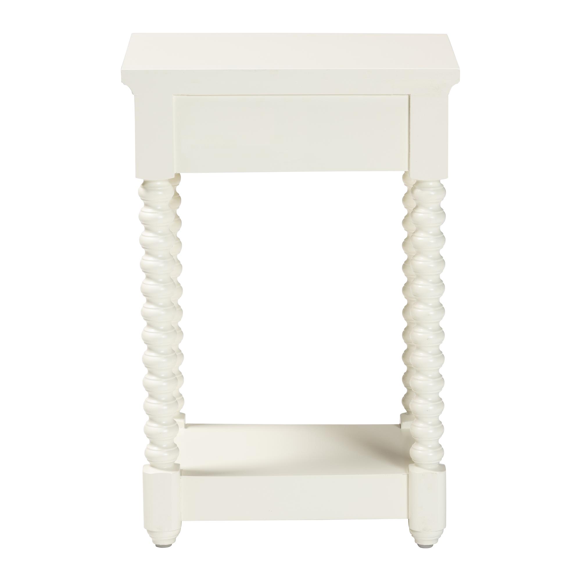 bali & pari Terentia Mid-Century Nightstand, 1-Drawer, White