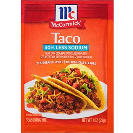 ---Mccormick 30% Less Sodium Taco Seasoning Mix 1 Oz, 12Pk