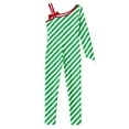 thumbnail image 4 of Yruioon Kids Girls Xmas Candy Cane Striped Unitard Sequins Bowknot Jumpsuit Ballet Dance Stage Green 8, 4 of 7