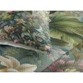 thumbnail image 3 of Ambesonne Jungle Floral Quilted Coverlet 3 Pcs, Medieval Style Bloom, King Size, Green Multicolor, 3 of 4
