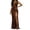 Brown, variant on Formal Dresses for Women Cocktail Evening Wedding Guest Dress Tight Waist Backless High Slit Bodycon Maxi Dress,Brown (S)