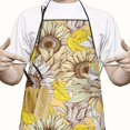 thumbnail image 2 of Yellow Sunflower Bud Leaf Pattern Apron-Garden Aprons for Women with Pockets-Cotton Linen Waterproof Kitchen Cooking Gardening Aprons Adjustable for Kitchen,Cooking,BBQ and Salon 33x27 Inch, 2 of 7
