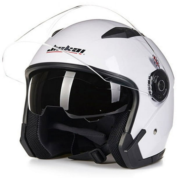 Casco de motocicleta de doble lente, casco de bicicleta eléctrica, casco minimalista.