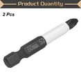 thumbnail image 3 of Uxcell 2pcs #2 Anti Slip Phillips Screwdriver Bit PH2 1/4" Hex Shank 2" (50mm) Magnetic Cross Head Drill Bits Phosphate S2 Steel Industrial Screw Driver Tools, Black/White, 3 of 7