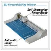 Dahle Rolling/Rotary Paper Trimmer/Cutter, 7 Sheets, 12\" Cut Length, Metal Base, 8.25 x 17.38