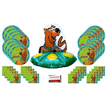 Scooby Doo Double Pack - Scooby Doo Happy Birthday Party Supplies Bundle Pack for 16 (Large Balloon Plus Party Planning Checklist by Mikes Super Store)