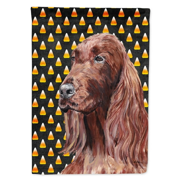 Carolines Treasures SC9524-FLAG-PARENT Irish Setter Halloween Candy Corn Flag  multicolor