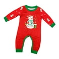 thumbnail image 2 of Onlypjs Family Matching Christmas Pajamas – Red Snowman Print Long Sleeve Top & Pants Set for Women, Men, 2 of 8