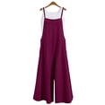thumbnail image 6 of GILIGEGE Women's Summer Boho Casual Jumpsuits Wide Leg Overalls Flowy Baggy Rompers Casual Overalls Baggy Wide Leg Jumpsuits Loose Linen Bib Pants Linen Overalls for Women Pants Romper Bib Jumpsuit, 6 of 6