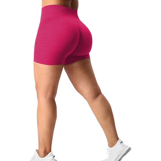 YEOREO Pantalones cortos de entrenamiento sin costuras para mujer, de cintura alta, intensifican el entrenamiento para correr, yoga, gimnasio