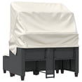 thumbnail image 6 of vidaXL Patio Sofa 2-Seater with Canopy and Stools Black Poly Rattan, 6 of 12