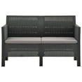 thumbnail image 4 of vidaXL 3 Piece Patio Lounge Set with Cushions PP Rattan Anthracite, 4 of 8