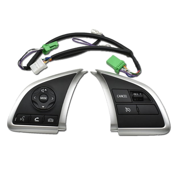 Scienceny Interruptor para volante de coche, Control de crucero, controlador inalámbrico, volumen de teléfono, actualización de vehículo, Paneles de instrumentos para automóviles Negro plata