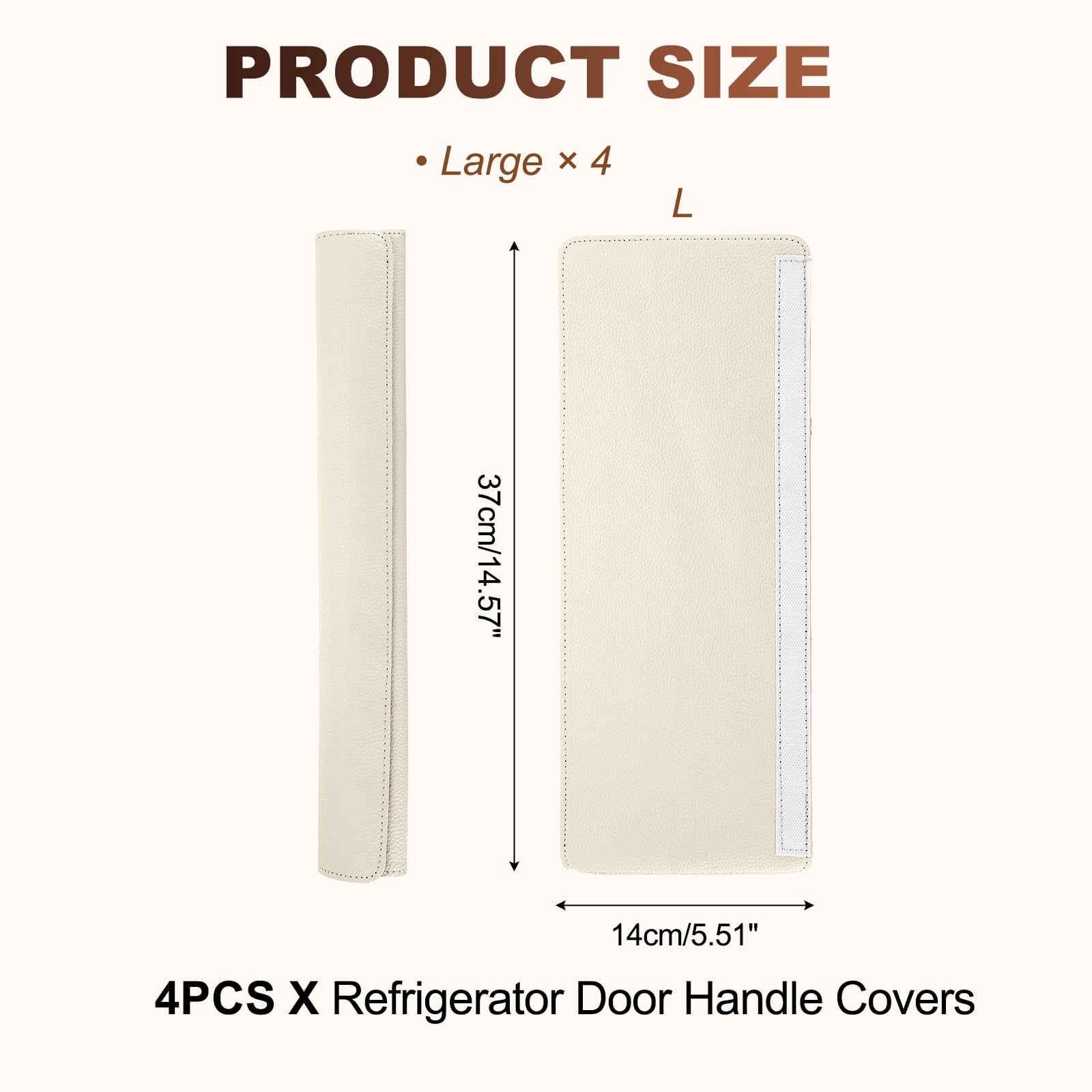Uxcell 4Pcs Refrigerator Door Handle Covers, PU Leather Kitchen Appliance Handle Protector, Anti-Static Fridge Handle Cover Keep Your Microwave Oven Dishwasher Clean, White