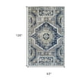 thumbnail image 3 of 8' X 11' Blue And Ivory Abstract Power Loom Distressed Stain Resistant Area Rug, 3 of 10