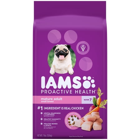 IAMS PROACTIVE HEALTH Mature Adult Small & Toy Breed Dry Dog Food Chicken, 7 lb. (Best Dog Food For Senior Small Breed Dogs)