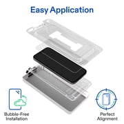 onn Corning Glass Screen Protector for iPhone® 16 Pro Max, Made with Durable Glass by Corning™ for Ultimate Protection, Includes Easy Application Tray