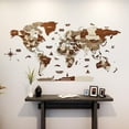 thumbnail image 2 of ColorfullWorlds 3D Wood World Map Travel Map Gift Idea Wooden Wall Art (Medium - Mixed), 2 of 6