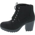 thumbnail image 2 of SODA Women's Second Faux Leather Lace Up High Chunky Heel Ankle Booties, 2 of 7