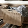 thumbnail image 6 of SAFAVIEH Landers Coastal Brown/Off-White Storage Entryway Bench (47.3 in. W x 15 in. D x 19 in. H), 6 of 16