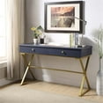 thumbnail image 2 of Riverbay Furniture Writing Desk in Blue and Gold, 2 of 4