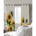 thumbnail image 4 of Sunflower Leaves Blackout Curtains for Bedroom Living Room Darkening Curtains 84 Inch Length 2 Panels Set Bee Spring Retro Farmhouse Window Curtain Insulated Window Treatment Grommet Drapes 52"x84", 4 of 9