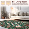 thumbnail image 2 of Flatwoven High Traffic Area Rug, Intricate Oriental Leaf Motif, Non Slip, Stain Resistant, Washable Area Rugs for Living Room, Bedroom(Green, 5X7), 2 of 8