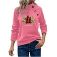 thumbnail image 2 of Pisexurs Haut Automne 2024 pour Femmes, Haut de Mode Imprimé de Noël à Col Rond pour Femmes, Chandails en Molleton à Manches Longues, 2 of 6