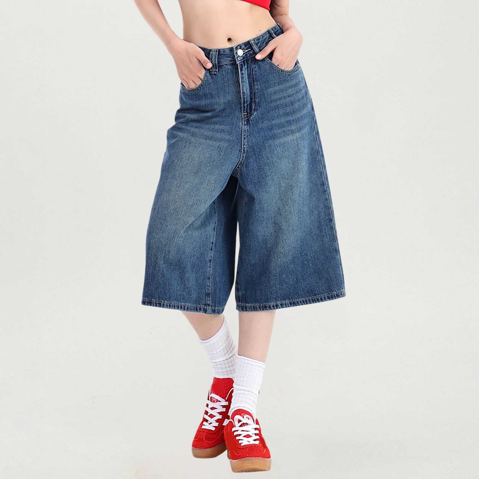 SHIXIAOO Women's Casual Cropped Wide Leg Pants Comfortable Loose