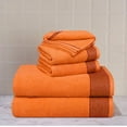 thumbnail image 5 of GLAMBURG Ultra Soft 6 Pack Cotton Towel Set, Contains 2 Bath Towels 28x55 inches, 2 Hand Towels 16x24 inches & 2 Wash Coths 12x12 inch, Compact Lightweight Quickdry Towel Set for Everyday use- Orange, 5 of 8