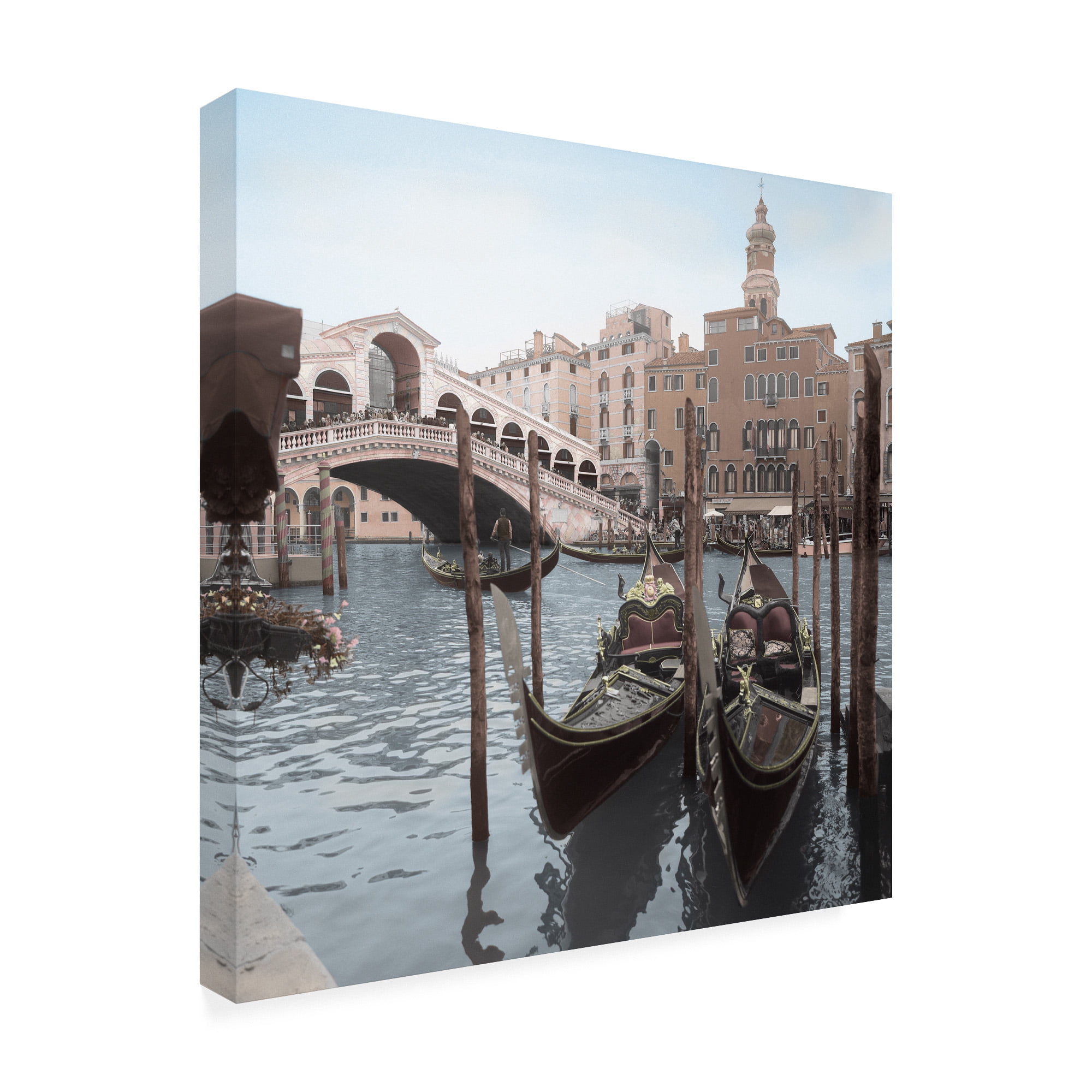 Trademark Fine Art 'Rialto Bridge Gondolas' Canvas Art by Alan Blaustei