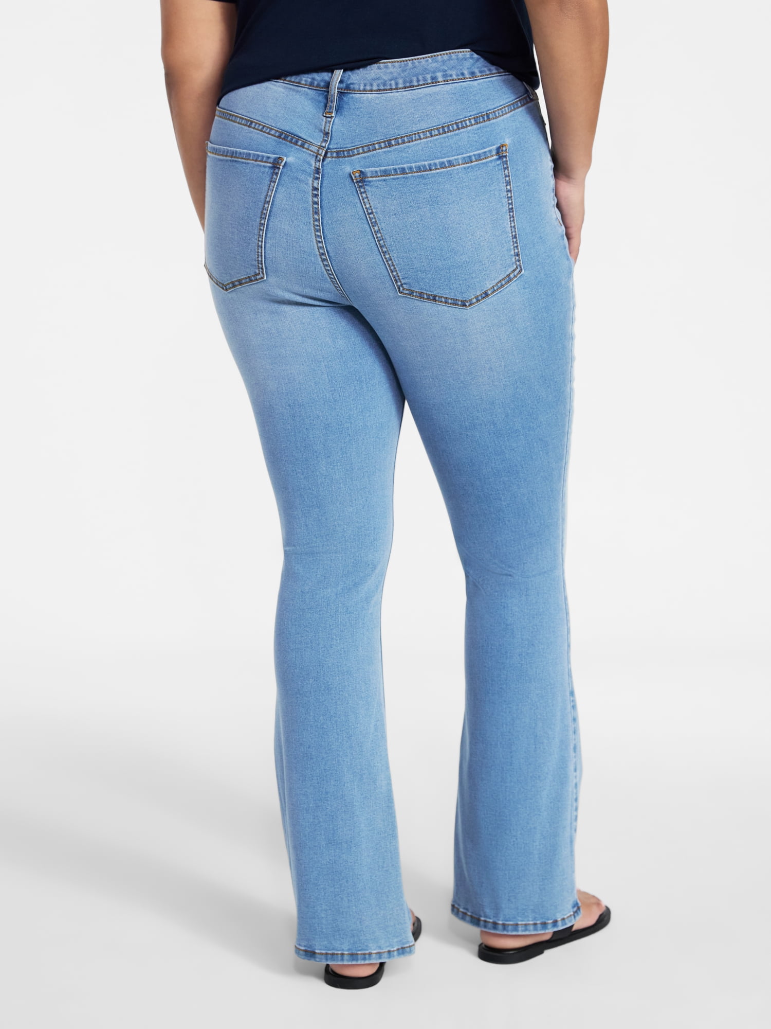 Terra & Sky Women's Plus High Rise Bootcut Jeans, Sizes 16W-28W