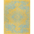 thumbnail image 2 of Jill Zarin Outdoor Collection Area Rug - Dubai (7' 10" x 10' Rectangle Yellow and Aqua/Light Blue), 2 of 11