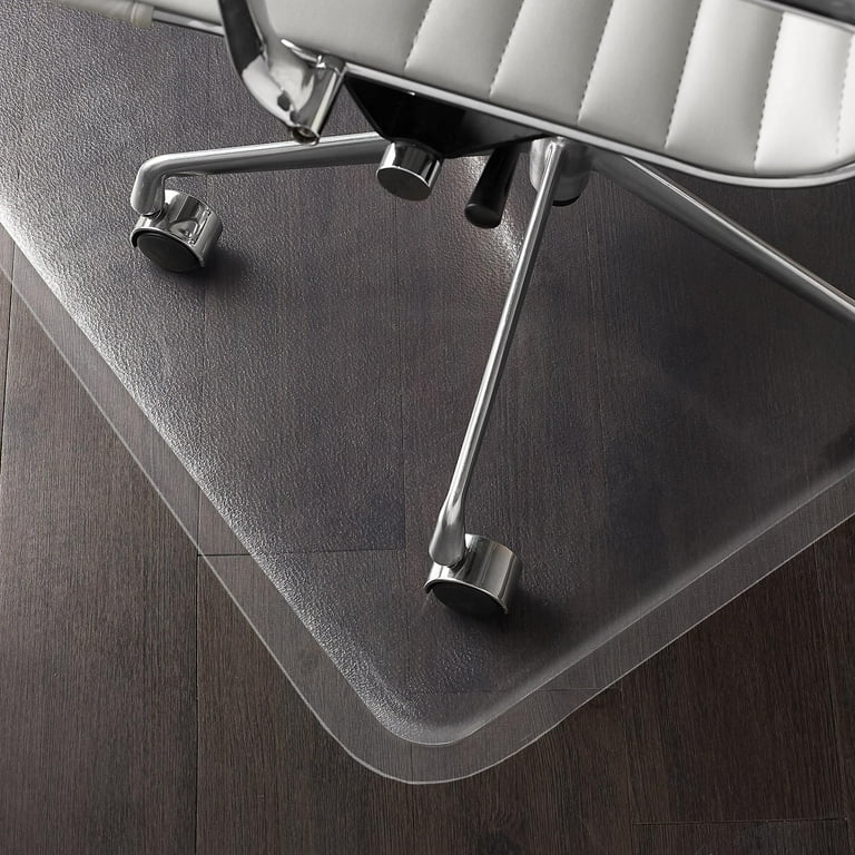 WorkOnIt 36 x 48 Office Desk Chair Floor Mat with Lip for Hardwood Floors, Clear