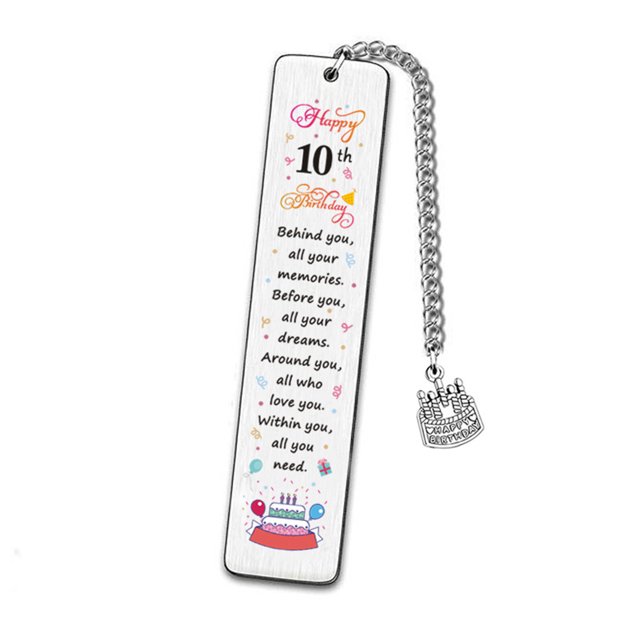 Cateissary Marcapáginas de acero inoxidable, regalo elegante y delicado para amantes de los libros y estudiantes, regalo de cumpleaños Suministros de escritura y corrección 10 años