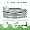 thumbnail image 4 of BPS Galvanized Metal Raised Garden Bed Kit, 2.5FT Round Outdoor Planter Boxes for Vegetables Flowers, Silver, 4 of 7