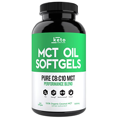 KETO Function MCT Oil Capsules 240 Organic C8 MCT Pills from Pure