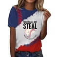 thumbnail image 1 of Camisas de Manga Larga para las Mujeres Encaje Suelto Impreso Cuello Redondo Superior, Manga Corta Blusa de Moda de Verano, 1 of 3