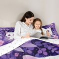 thumbnail image 5 of Homewish Cute Kitten Animal Bedding Comforter Set 7 Pieces for Teen, Cartoon Garden Cat Full Bedding Set, Dreamy Purple Flower Reversible Fitted Sheet Flat Sheet, Luxury Bedroom Decor, 5 of 8