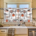 thumbnail image 2 of Yayeee Kitchen Curtains Tier Set of 2 Light Filtering 57"x24" Over Sink Window Panels, Snow Cartoon Houses, 2 of 7