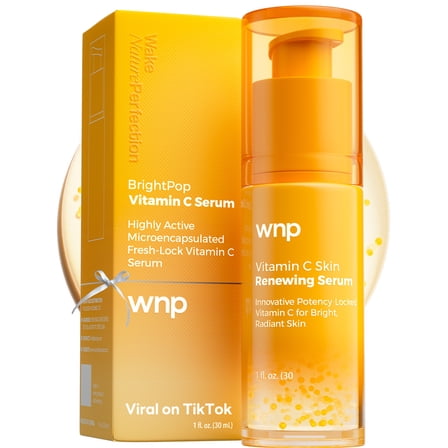 WNP Vitamin C Brightening Serum with Hyaluronic Acid & Vitamin E, Dermatologist Tested Anti-Aging Treatment, 30ml