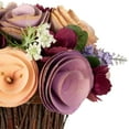 thumbnail image 4 of Northlight Wooden Floral Artificial Spring Bouquet - 9.5" - Wine Red and Purple, 4 of 5