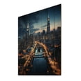 thumbnail image 2 of Designart "At Night Charlotte Cityscape art painting II" Cityscapes Print on Natural Pine Wood, 2 of 5