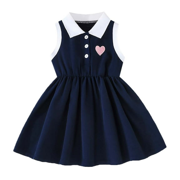 JoyHoop Toddler Girl Short Sleeve Dress Cotton Casual Spring Summer Easter Playwear Dresse Size 0-2 Years