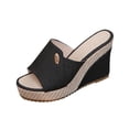 thumbnail image 2 of Qepwscx Slippers For Women Comfortable Soft Slip-On Wedge Heel Sandals Women Platform Slip On Hifht Heel Casual Sandals Thick-Soled Open Toe Vacation Sandals, 2 of 9