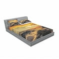 thumbnail image 3 of Ambesonne Colorful Fitted Sheet & Pillow Sham Set, Majestic Sunrise Sky, Twinxl, Blue Orange Cream, 3 of 3
